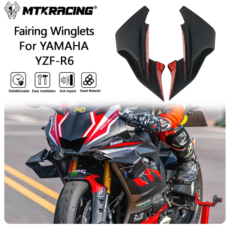 

MTKRACING Deflector For YAMAHA YZF-R6 2017-2023 Front Fairing Aerodynamic Winglets Side Spoilers Decorative Dynamic Wing Kit