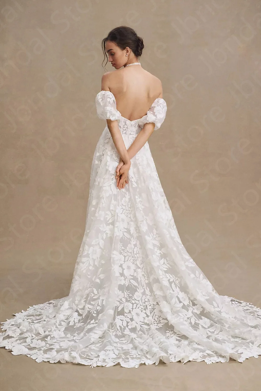 Latest Charming Lace Wedding Dresses 2023 Bride Dresses with Detachable Sleeves Bridal Gowns Open Back Wedding Gowns On Sale