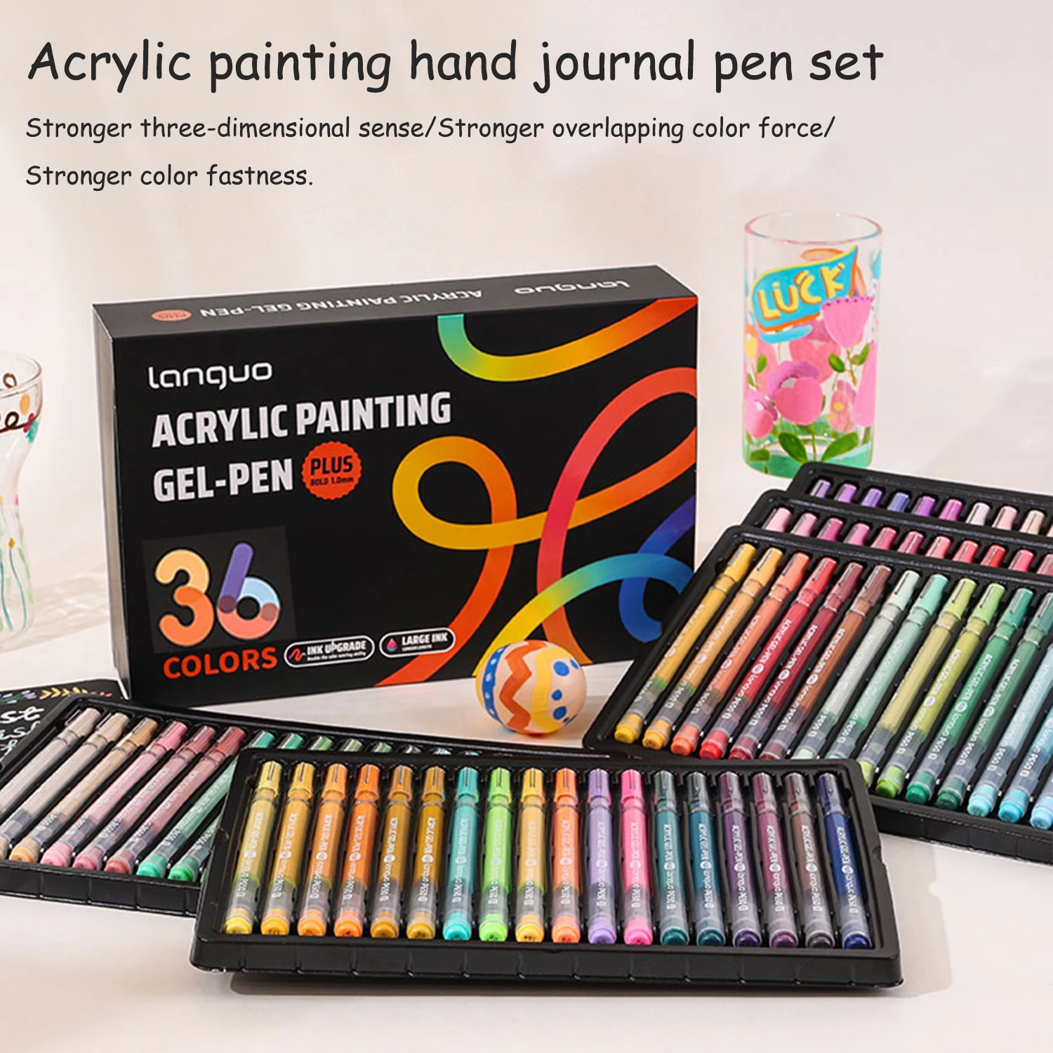 

LANGUO 36Colors Acrylic Painting Gel Pen 1.0mm Painting Drawing Writing Art Markers Pens Student Graffiti Acrylic Paint Pens