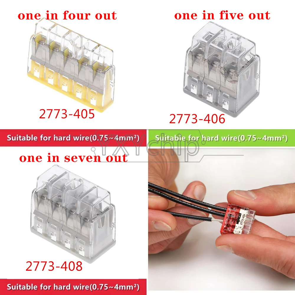 10-100pcs 2273 2773 Original wiring terminal 2273-202/203/204/205 2773-402 403/404/405/406/408 Wire Splitting Wiring connector