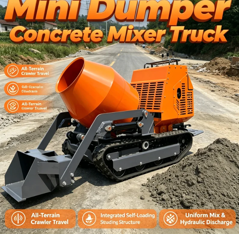Customized Multi-function Dumper Mini Concrete Mixer With Hydraulic Diesel Powered Construction Use For Sale