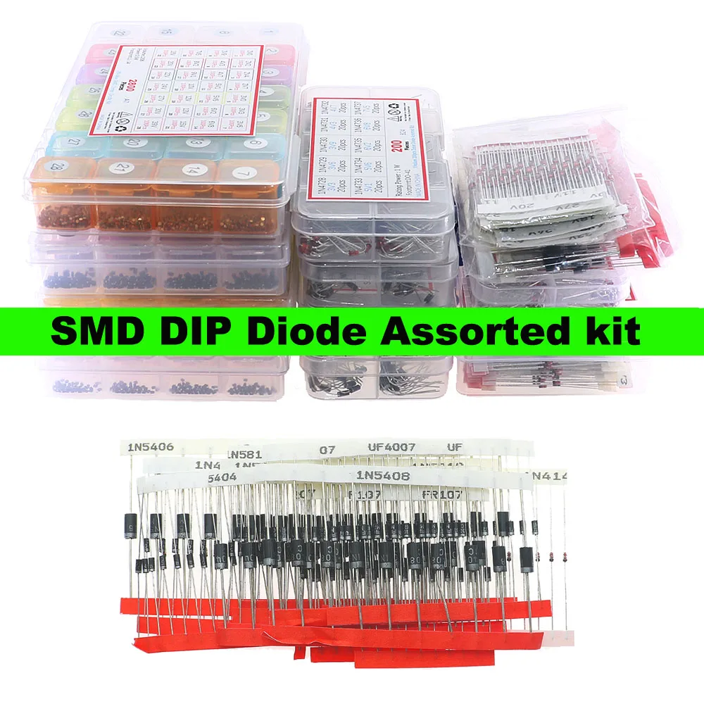Diodo Zener, Diodo Rectificador, Diodo Schottky de Recuperación Rápida, Diodo TVS de Supresión de Voltaje Transitorio, Libro de Muestras, Kit Surtido