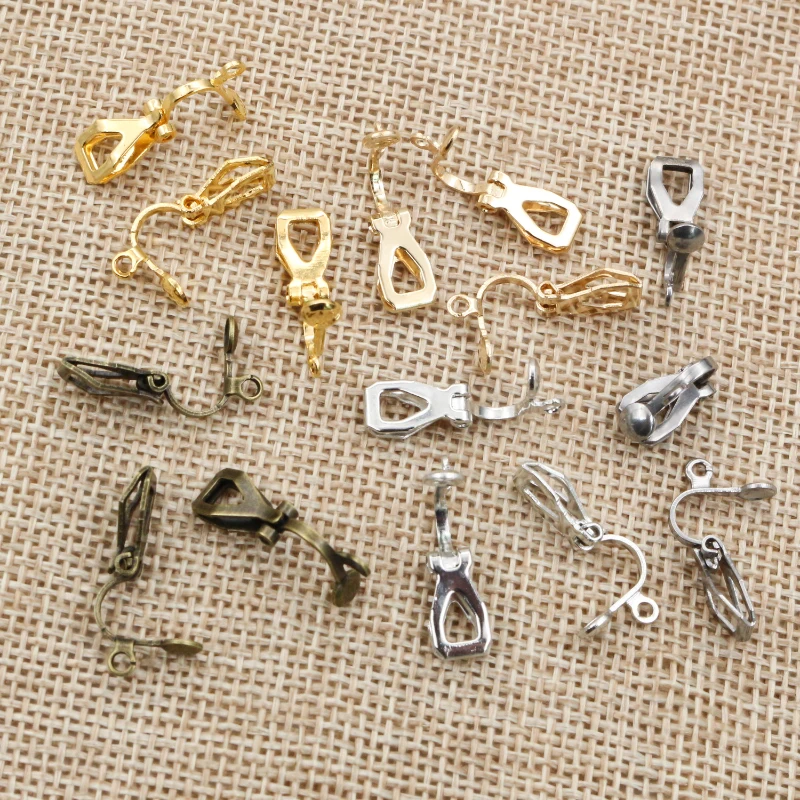 

12x5mm 50pcs High Quality 6 Colors Plated Ear Clip DIY Handmade Earrings Findings Jewelry Findings Parts Wholesale