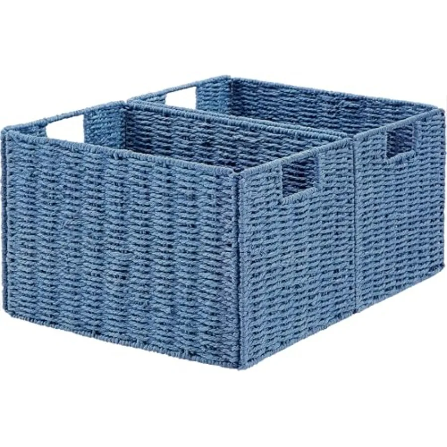 

Набор из 2 плетеных корзин Stora из бумажной веревки для хранения, большие корзины Stora для организации туалетной бумаги, складные корзины Stora для организации пространства