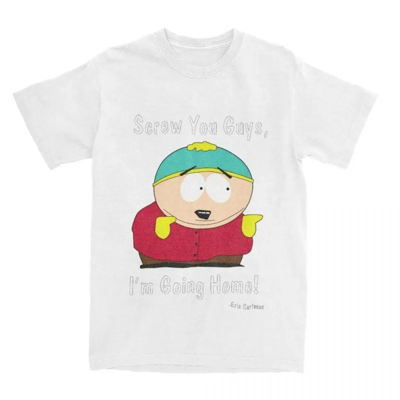 Southpark Eric Cartman Men\'s T-Shirt Screw You I\'m Going Home Fun T-Shirt Short Sleeve Crew Neck T-Shirt 100% Cotton