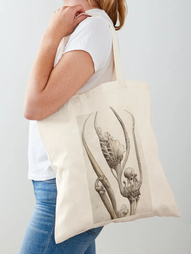 Bones and Botany - Elaborate Botanical Illustration Tote Bag great bag reusable shopping bags canvas tote bags
