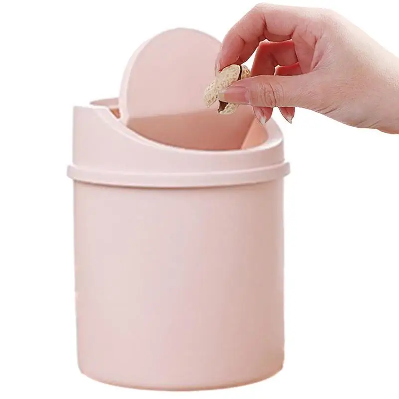 Mini Waste Bin With Lid Desktop Office Organizer Storage Home Garbage Basket Container Table Trash Bin Small Trash Can