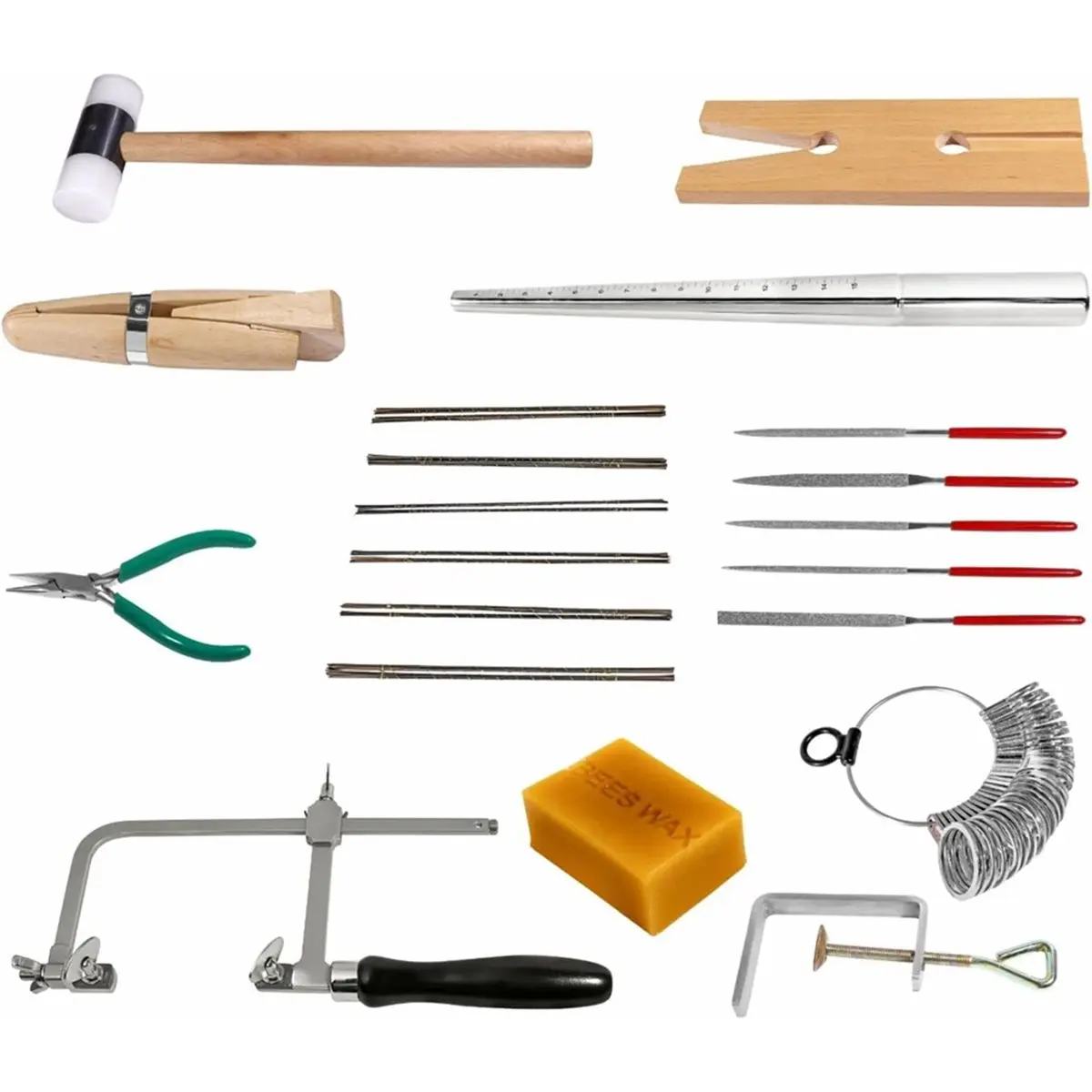 Jewelers Tools Set Ring Sizer Mandrel Measuring Tool Jeweler'S Jewelry Tools Metal+Wood