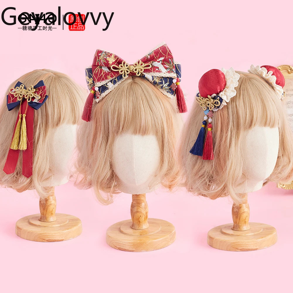 

2025 New Headwear Womens Chinese Style Lolita Accessory Sweet Hair Accessories for Girl Fashion KC Tassel Hairclips