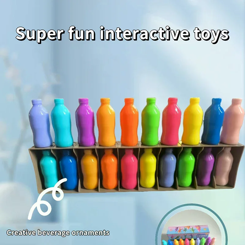 Children's Fun Beverages Color Match Toys 20bottles + Base,Early Childhood Guessing Memory Training Interactive Puzzle