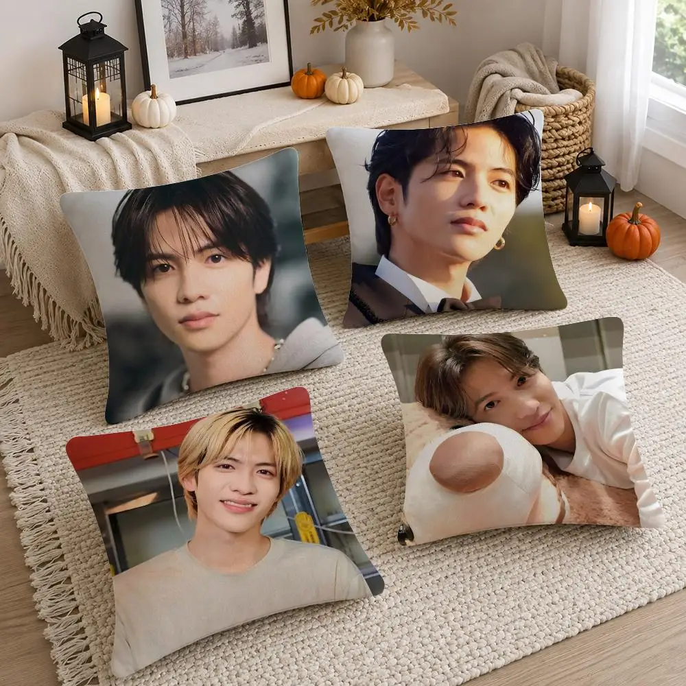 Actor Shison Jun Cushion Cover Soft Fluffy Short Plush  Pillow Case  Sofa Bed Home Decor