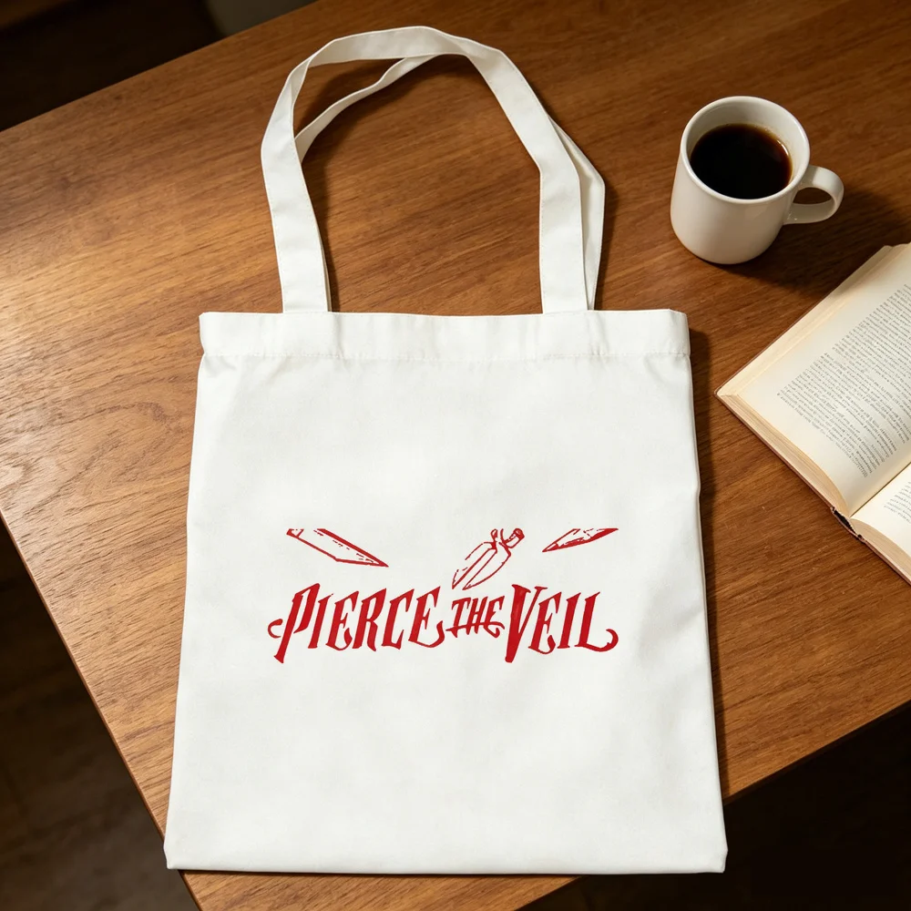 Pierce the Veil tote bag sac cabas canvas  y2k foldable einkaufstasche femme