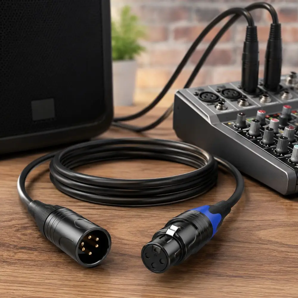 Professional 3 Pin to 5 Pin DMX Cable Male Female Flexible Stage Light Cable XLR3P to XLR5P XLR Connector Cable Stage Lights