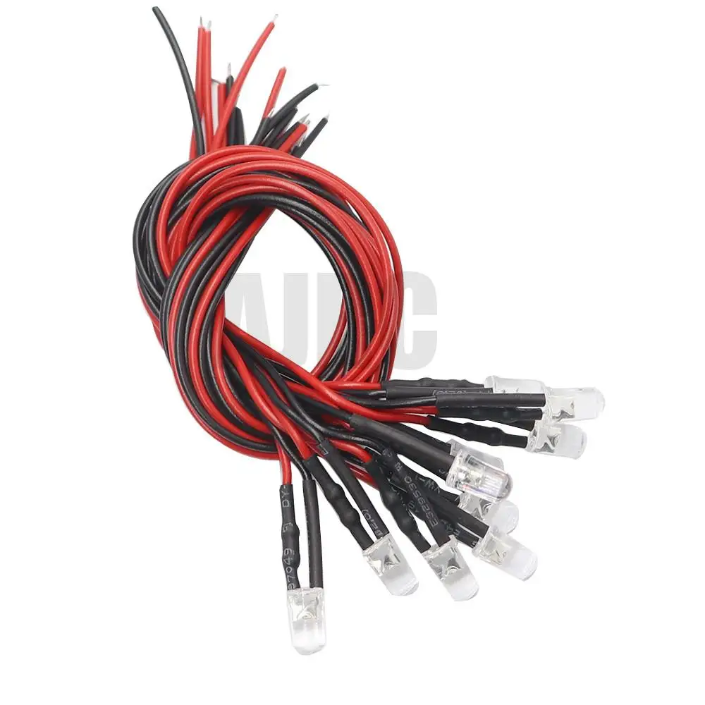 Pour 1/10 Rc voiture sur chenilles Trax Trx4 G63 Axial Scx10 D90 D110 Hsp Yikong 10 pièces 3mm 5mm 3v-12v lumière LED rouge blanc jaune