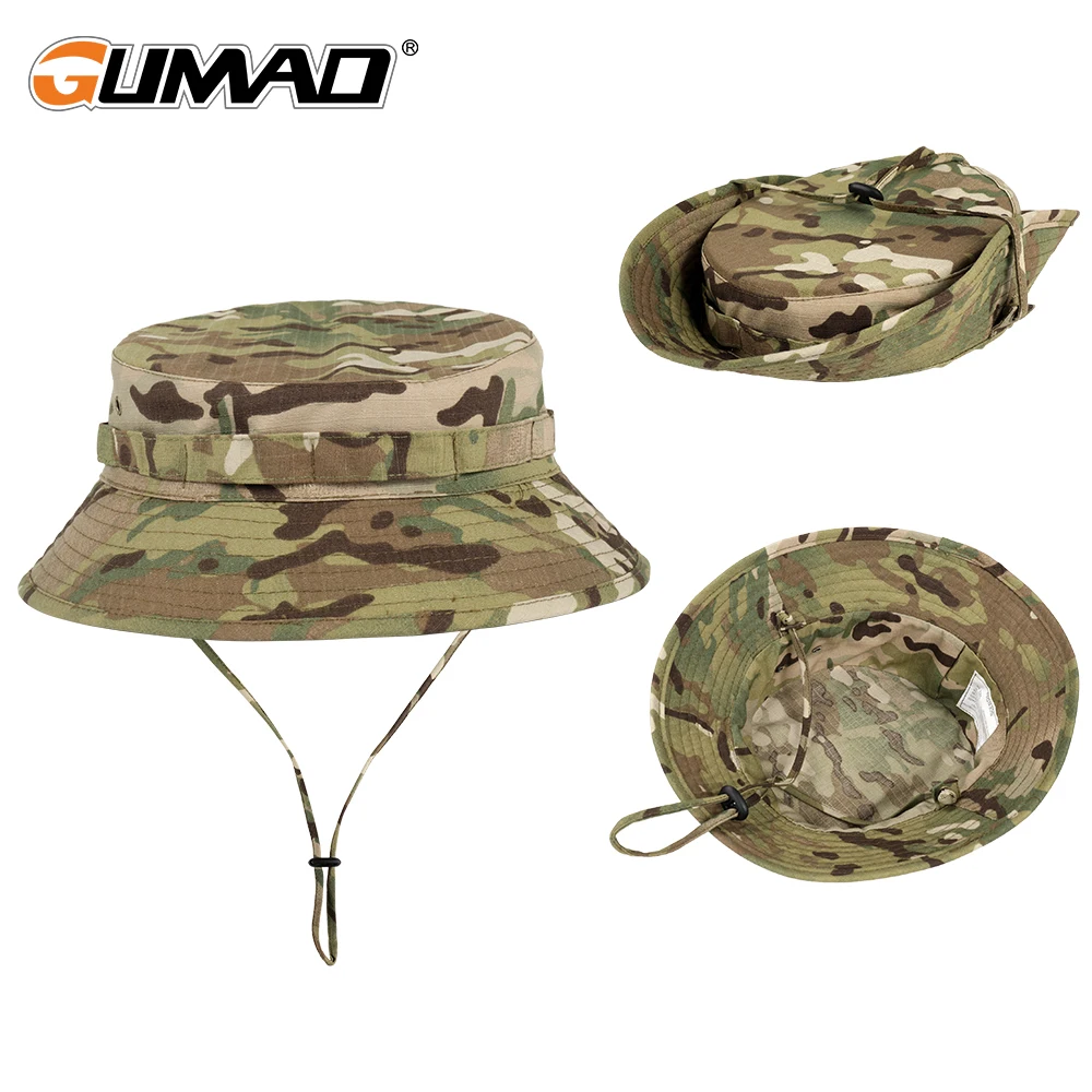 Camouflage Tactical Cap Boonie Bucket Hat Outdoor Sports Climbing Fishing Hiking Hunting Camping Sun-proof Panama Hats Summer