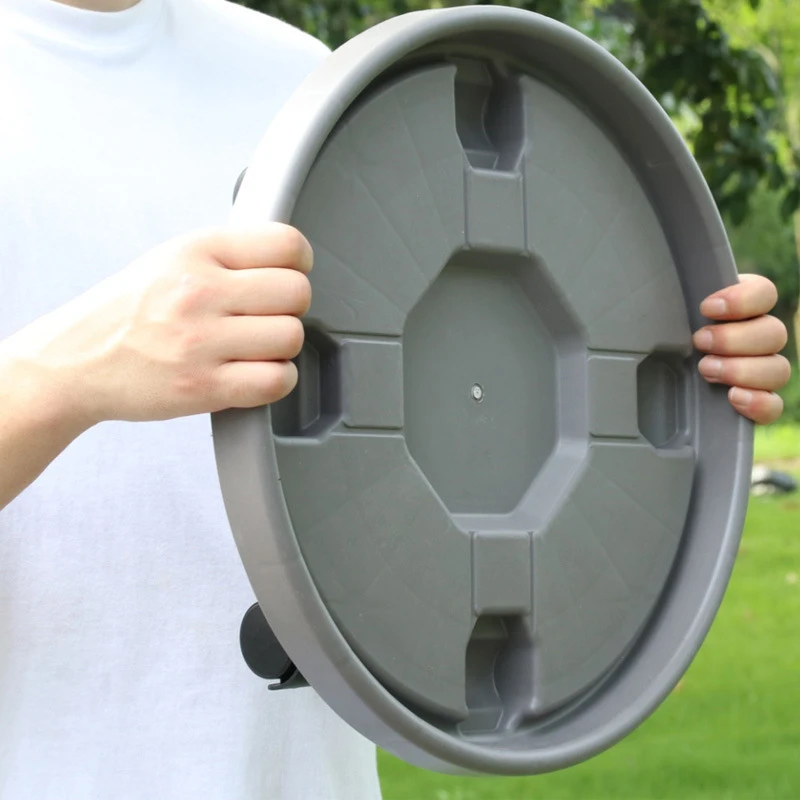 Flower Pot Stand with Casters, Movable Round Pot Holder Plate for Heavy Garden Pots, Indoor Outdoor Flower Pot Stands
