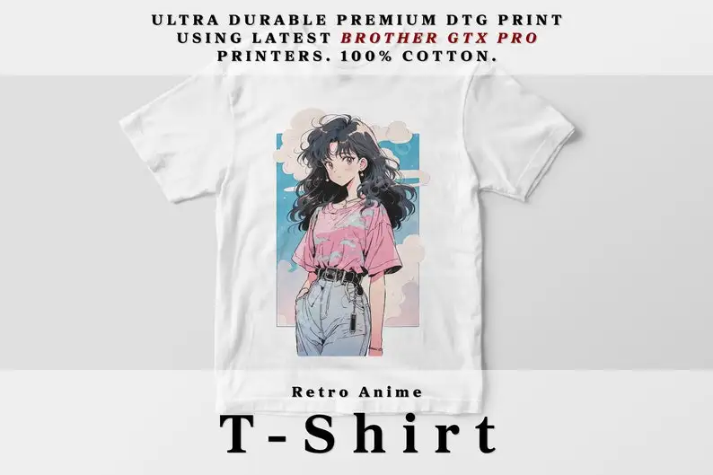 

T-Shirt 90s Cute Anime Girl – 80s 00s Retro Otaku Gift, vintage tee City Pop Gal Art, 1990s, shirt, Graphic T, Manga Shirt, Japa