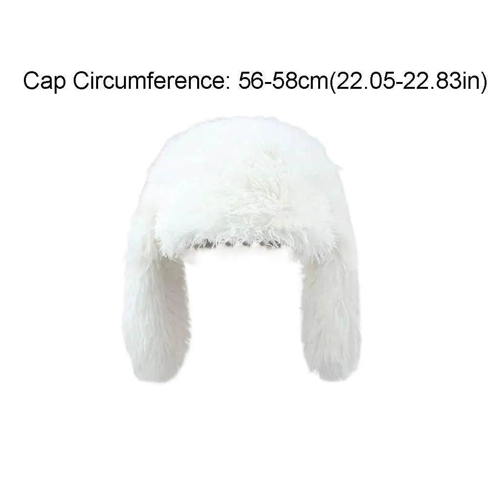 Simpatici berretti con orecchie di coniglio in tinta unita coniglietto berretto pullover in peluche resistente al freddo orecchie lunghe cappello di protezione per le orecchie Y2K invernale