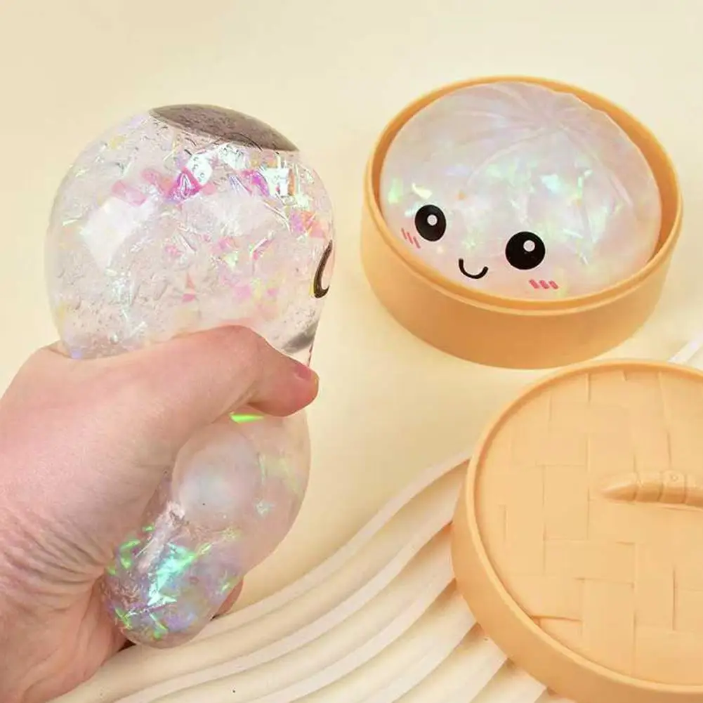 Simuliertes Knödel-Squishy-Spielzeug, weiches gedämpftes Brötchen-Quetschspielzeug, lustiges Knödel-Drehspielzeug zur Stresslinderung für den täglichen Gebrauch für Erwachsene und Kinder