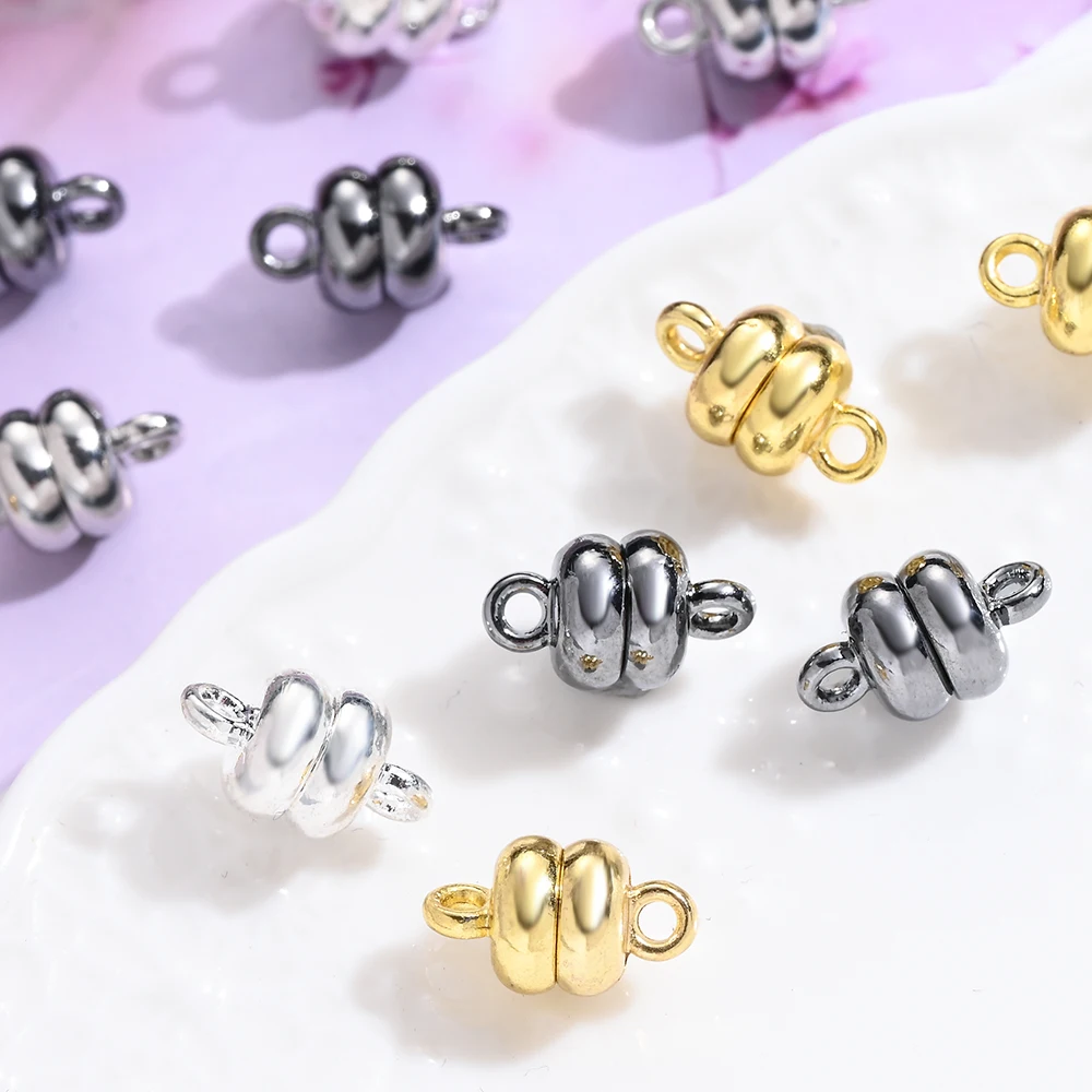 5Pcs 7×12mm Apple Shaped Zinc Alloy Magnetic Clasps, Mixed Color Magnet Jewelry Connectors For DIY Bracelet Necklace Making view 4