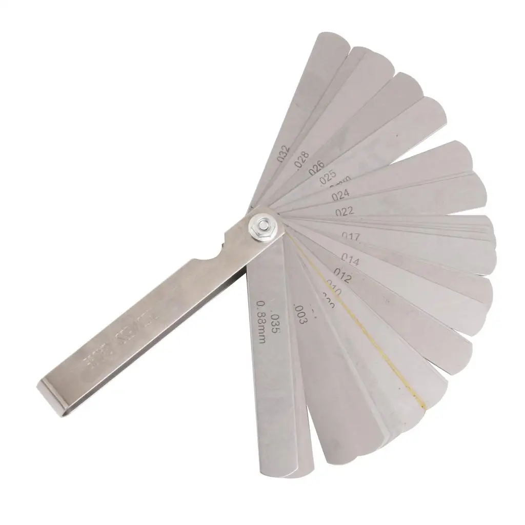 Precision Feeler Gauge Dual Scale Thickness Filler Steel Measuring Tool for Valve Clearance