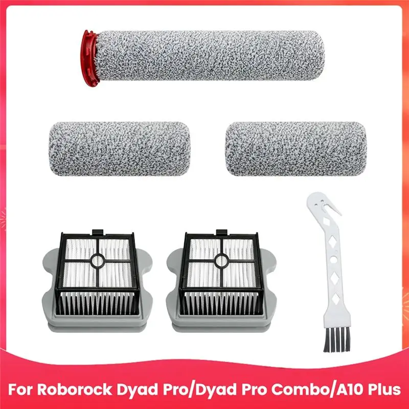 

SYW-Replacement Filter And Roller Brush For Roborock Dyad Pro/Dyad Pro Combo/A10 Plus Cordless Wet Dry Vacuum Cleaner