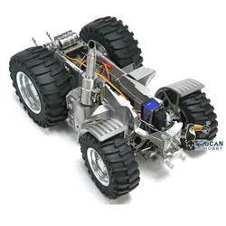 1/16 LESU RC metalowe zmontowane podwozie Model 4X4 z blokadą mechanizmu różnicowego do ciągników zdalnie sterowanych TOUCAN 1050 DIY Model samochodu