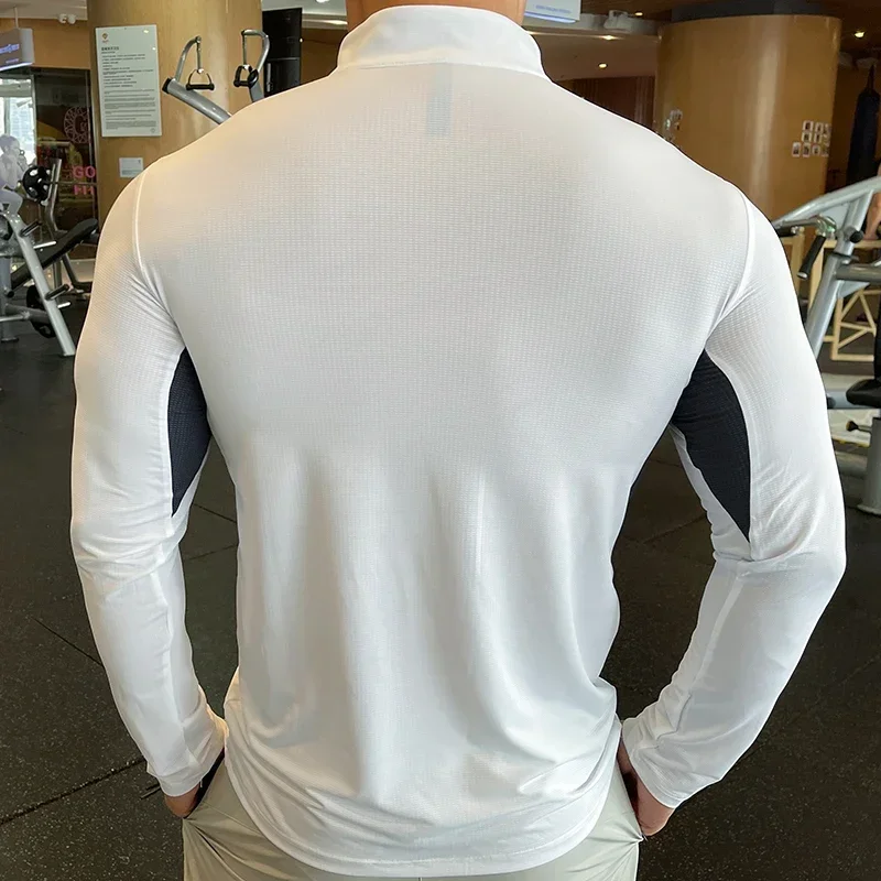 Men Running T Shirt Fitness Tight Long Sleeve Sport tshirt Workout Training Jogging Shirts Gym Sportswear Quick Dry Sportswear