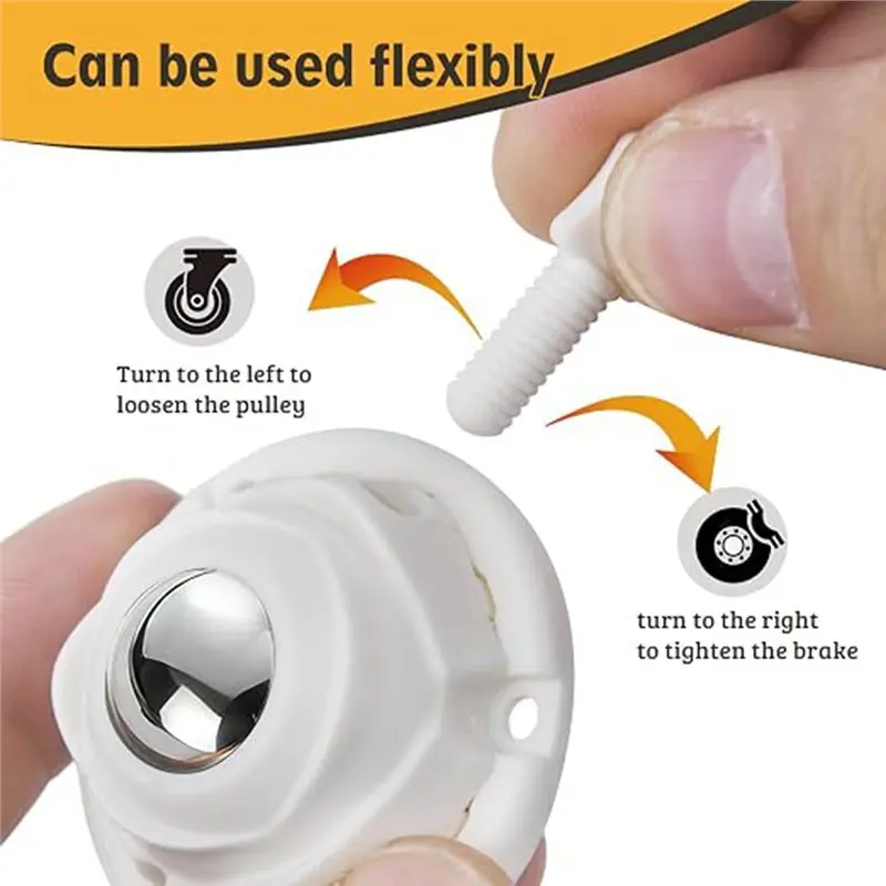 Hot Sale-Self Adhesive Caster Wheels 360° Swivel-8 Pack 30LBS Each With Brake Rod, Stick On Rollers For Furniture