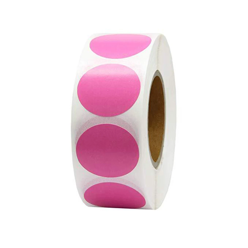 Black Stationery 1 Inch 500 Pcs /Roll Round code Color Labels Stickers Chroma Label Stickers Mark stickers Dot Labels Stickers