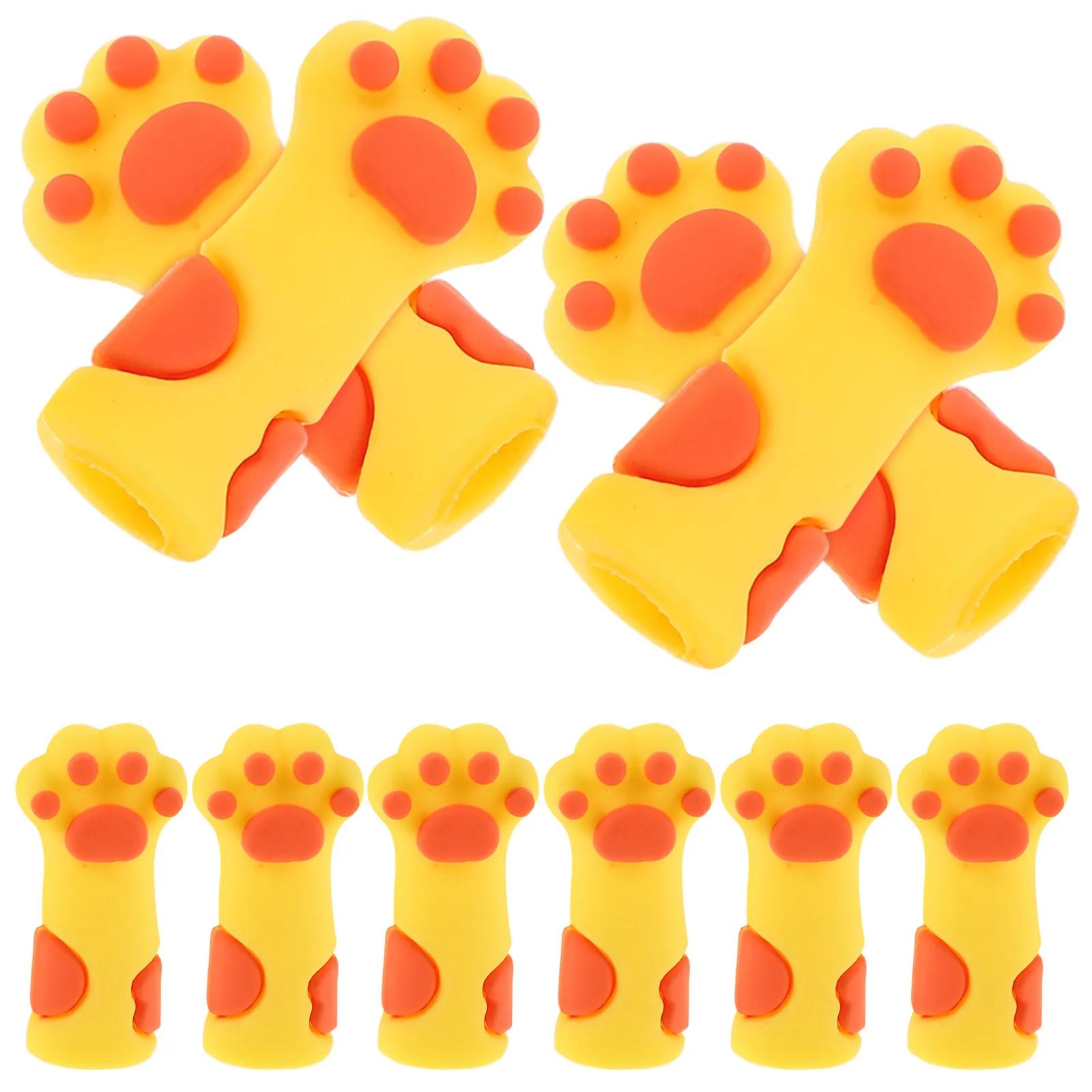 

10 шт. силиконовых защитных чехлов для маникюрных инструментов с дизайном «кошачья лапка», многоразовые накладки для маникюра, педикюра, ножниц для кутикулы, пинцетов