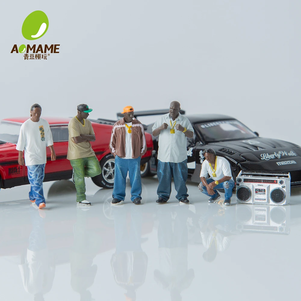Kicarmod 1/64 Hip-hop Street Assembly Kit-High Precision 3D Printed Resin Miniature Scene for Car Model Diorama Collectible Gift
