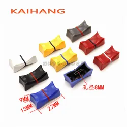 10pcs Double Color Mixer Panel Fader Cap Volume Amplifier Straight Slide Potentiometer Sound Card Push Button Large Hole 8MM