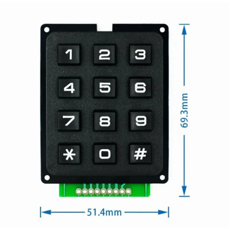 MCU Keyboard, Keys, Matrix 4 * 3 4X4 16 Keys, Industrial Keyboard Module Row and Column Scanning