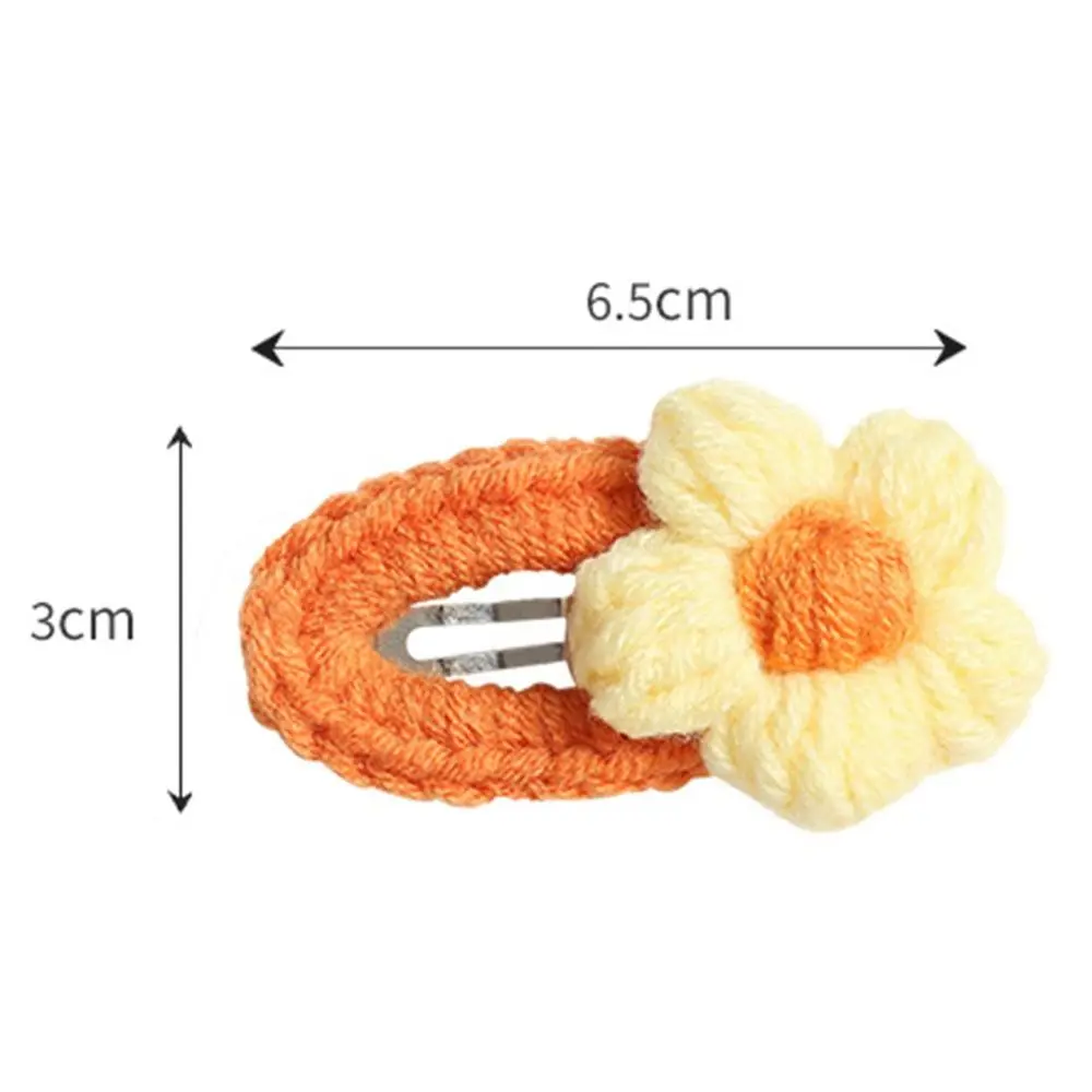 Flower Cotton Doll Hair Pins Hand Knitting Mini Cotton Doll Accessories Korean Style Cute Doll Hairpin Accessories Headwear