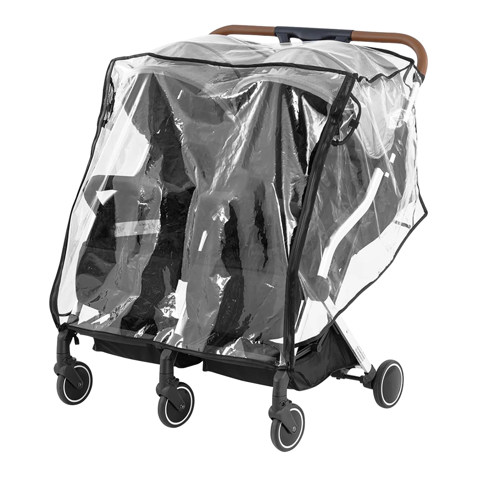 Double Stroller Rain Cover Universal Rain Cover for Side by Side Baby Stroller Stroller Raincoat Transparent Twins Stroller