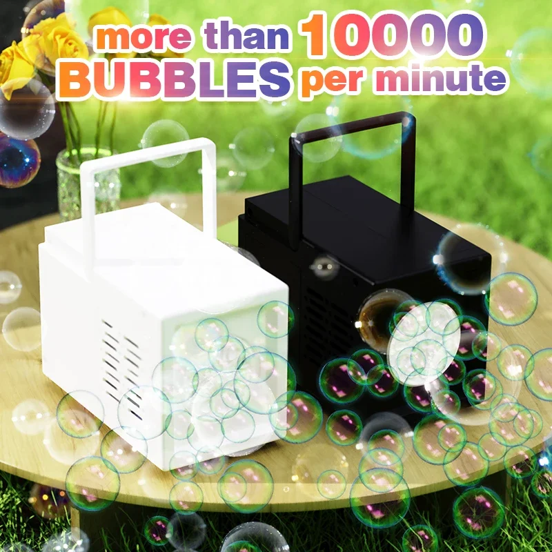 Máquina de burbujas eléctrica portátil para exteriores, pistola de burbujas eléctrica de 10 agujeros, juguete sin batería, sin burbujas de agua, superventas