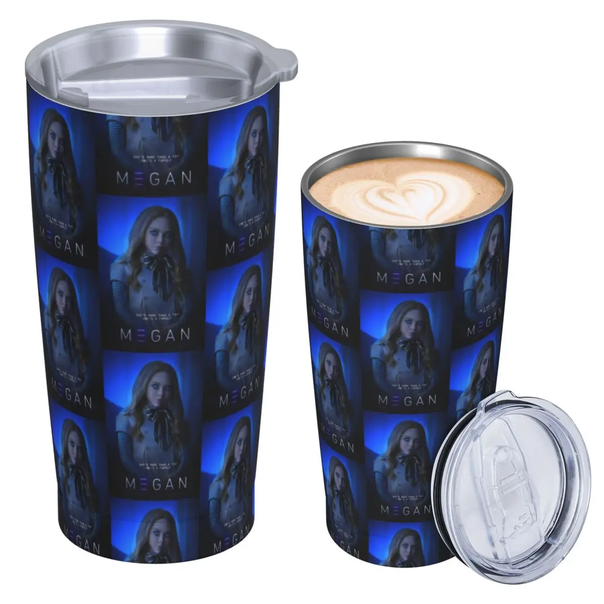 Run From M3Gan Thriller Stainless Steel Tumbler Vacuum Insulated Mug Thermal Cold Cup Straw With Lid 20oz