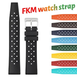 FKM Rubber Watchband Fast Release Premium Fluororubber Soft Comfortable 20mm 22mm Universal Rubber Watch Strap for 62MAS SKX007