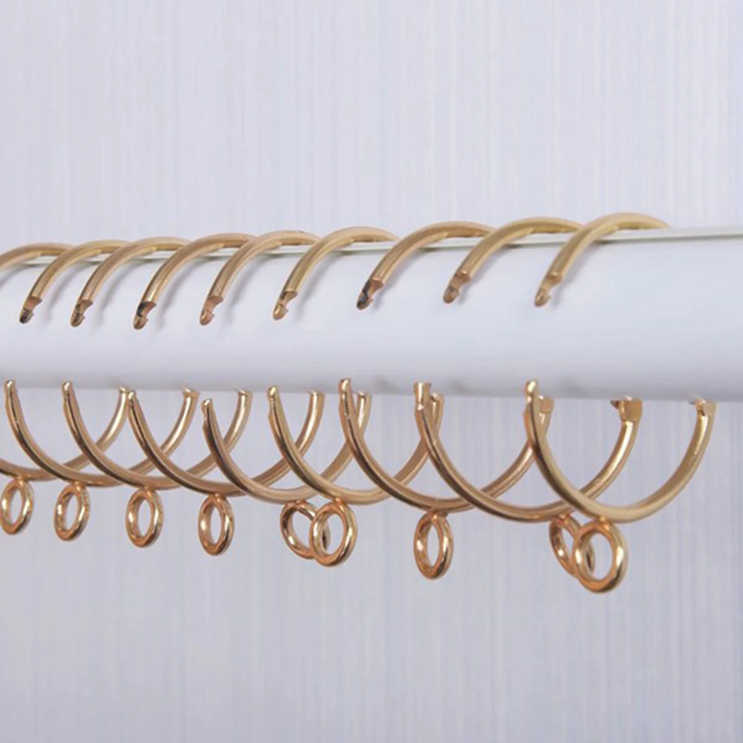 30 Pcs Openable Gold Curtain Rings Open and Close Metal Rustproof Drapery Loops with Eyelet for Hook Pins (1.5 Inch) TQ