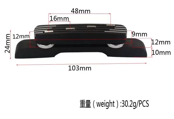 Ponte de bandolim de jacarandá/ébano ajustável com 2 botões parte de reposição inferior superior para mandolins acessório de instrumento de cordas