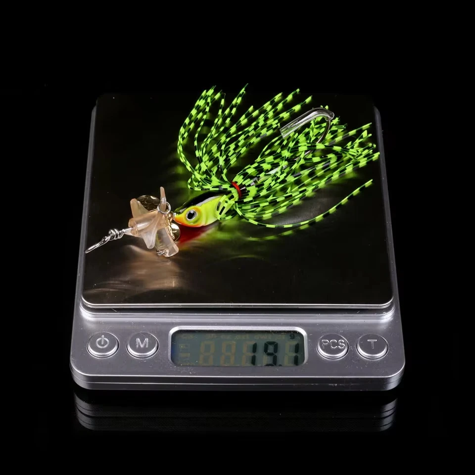 WALK FISH 19,1 g Metall Hart Angeln Jig Kopf Köder Spinner Köder Bärtiger Mann Rotation Verbund Pailletten Silikon Draht Gefälschte köder