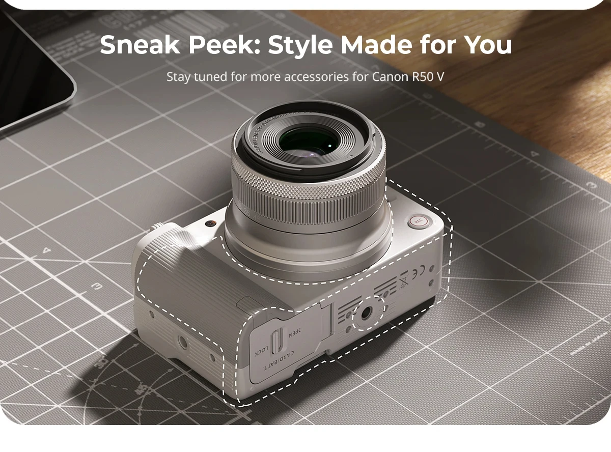 SmallRig L-Shaped Camera Cage Mount Plate For Canon EOS R50 V Quick Release Plate With Handle 1/4"-20 Threaded Holes L Plate