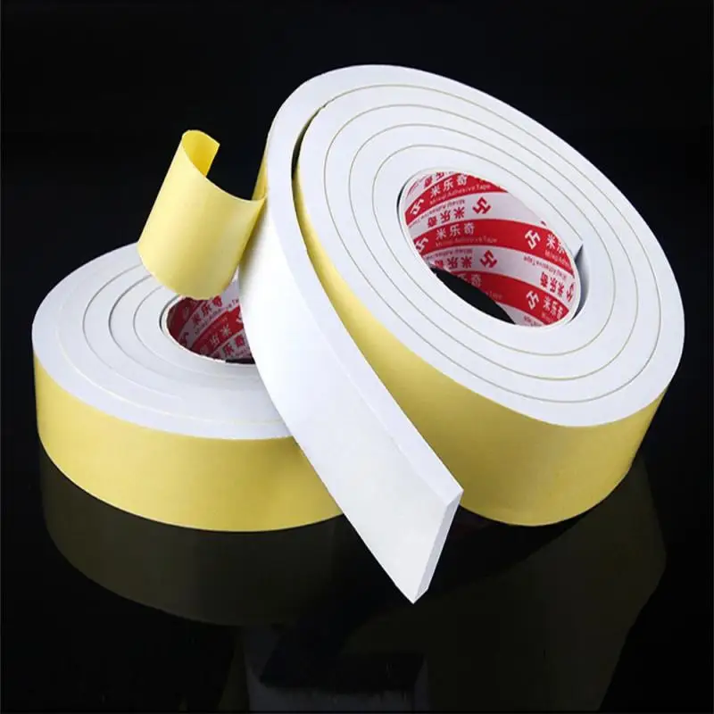 2M EVA Black Foam Sponge Rubber Strip Tape Strong Adhesive Anti-collision Waterproof Window Door Seal Strip Weather Stripping