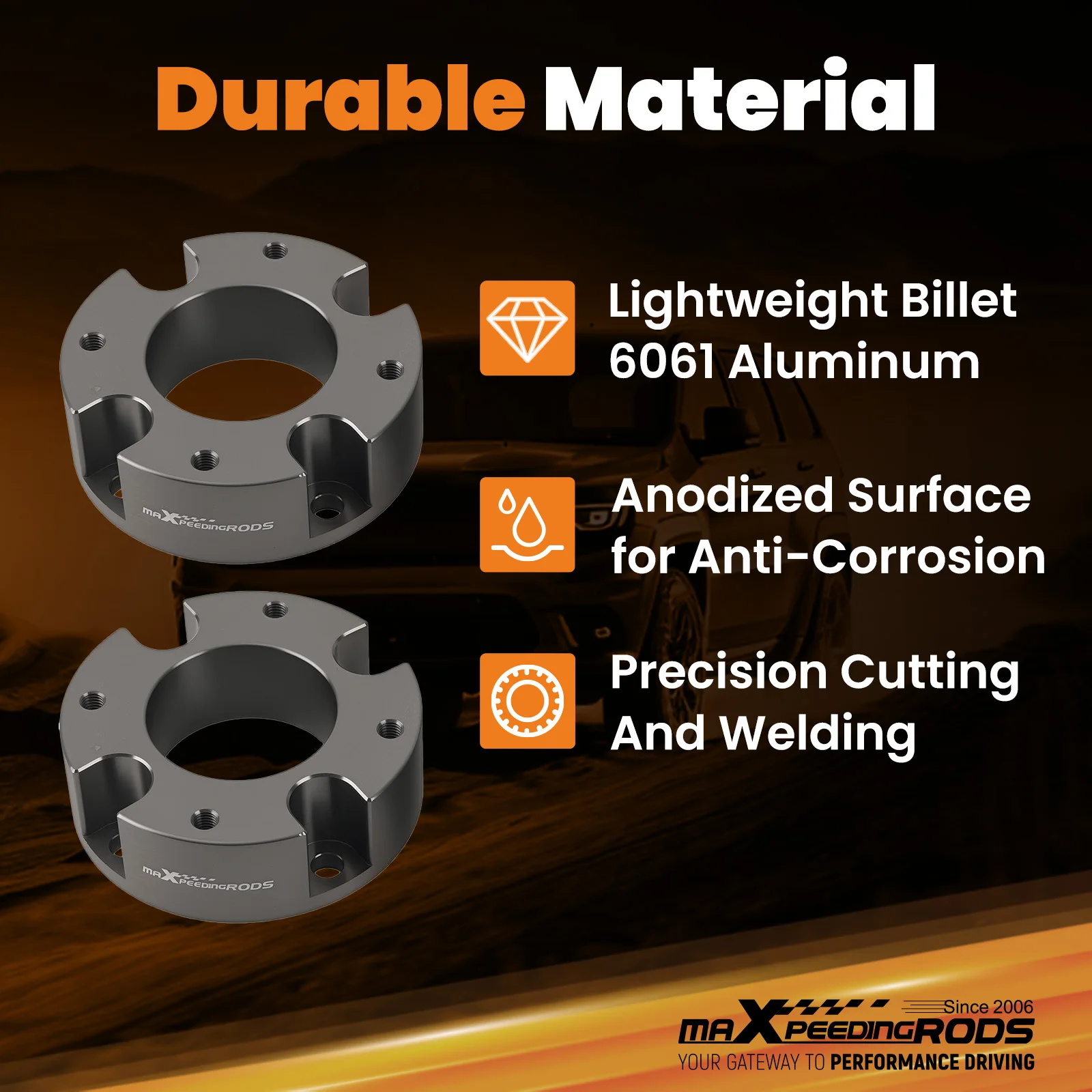 Complete Lift Spacer Kit 3"F 2"R for Toyota Tundra 2007-2021 2WD 4WD Aluminum