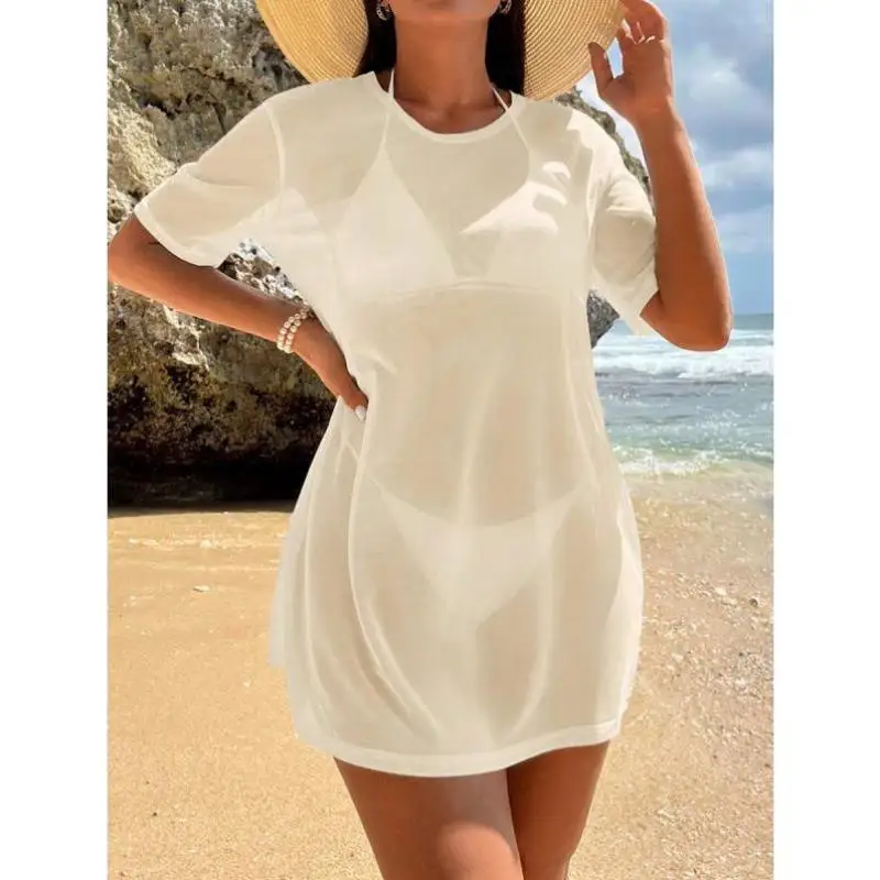 

S 79495 Новый летний пляжный женский ор Све See-tough ort Length Пляжная одежда Повседневный комплект спортивной одежды Осенний Seven Sve