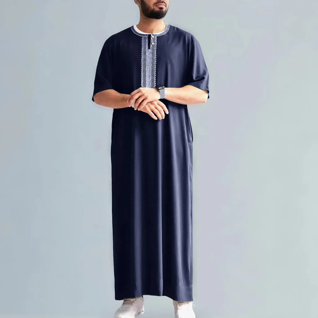 Islamic Clothing Ramadan Robe Embroidered Traditional Men Boubou Jalabiyas Jubbah Muslim Men's Thobe Morocco Thobes