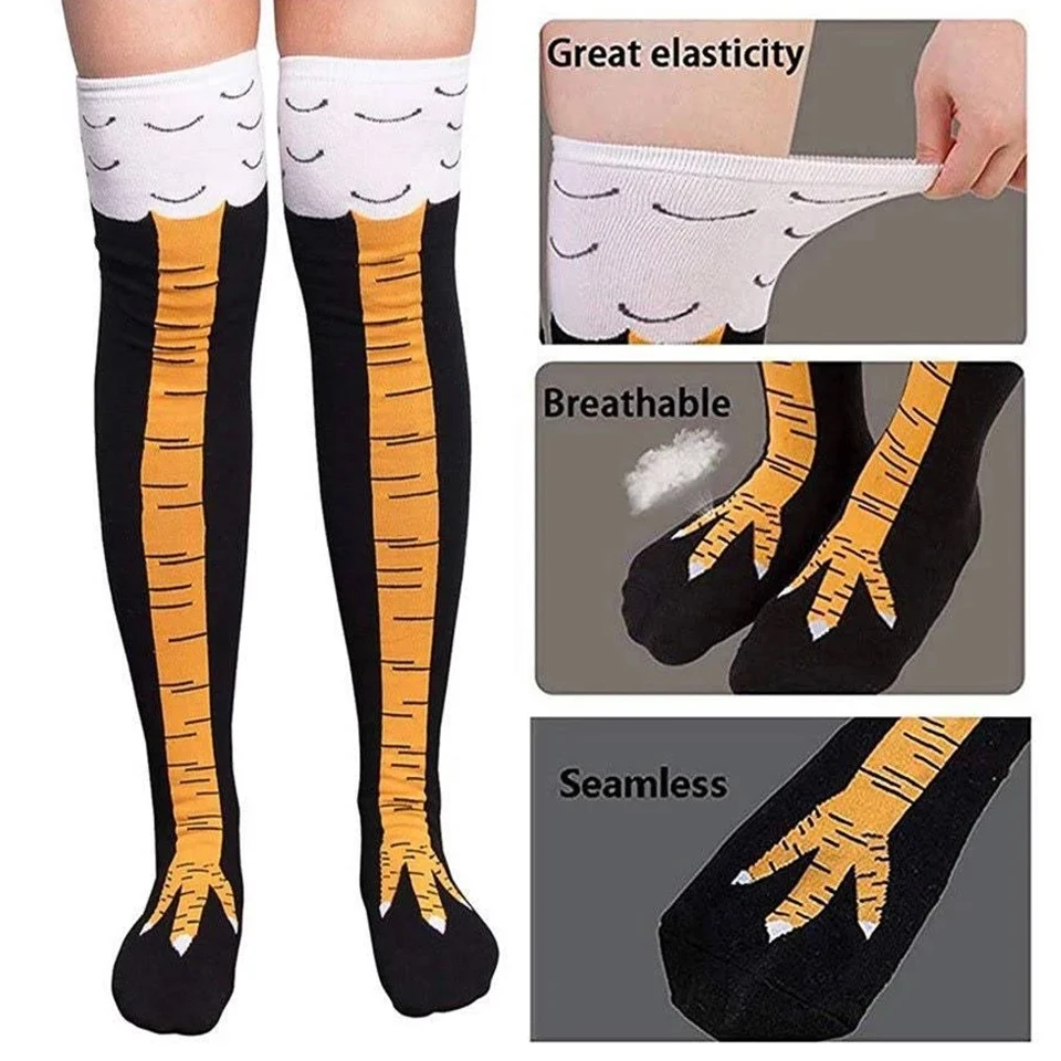 Elin-Chaussettes Jetables Amusantes pour Homme et Femme, Hauteur des Genoux, Hauteur des Cuisses, Cadeaux de Noël