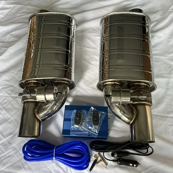 Univerzální tlumič výfukového ventilu s podtlakovým ventilem, dvojité dálkové ovládání levého a pravého vzduchového čerpadla, upravené výfukové potrubí 51MM/63MM/76MM 10 nejlepší prodej tlumič výfuku s dálkovým ovládáním - №5