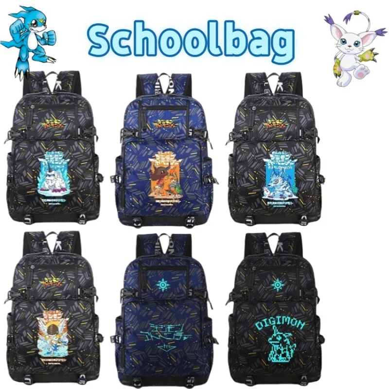 

Digimon Tyrannosaurus School Bag Anime Peripherals Agumon Gabumon Japanese Student Fashion Personality Creative Backpack